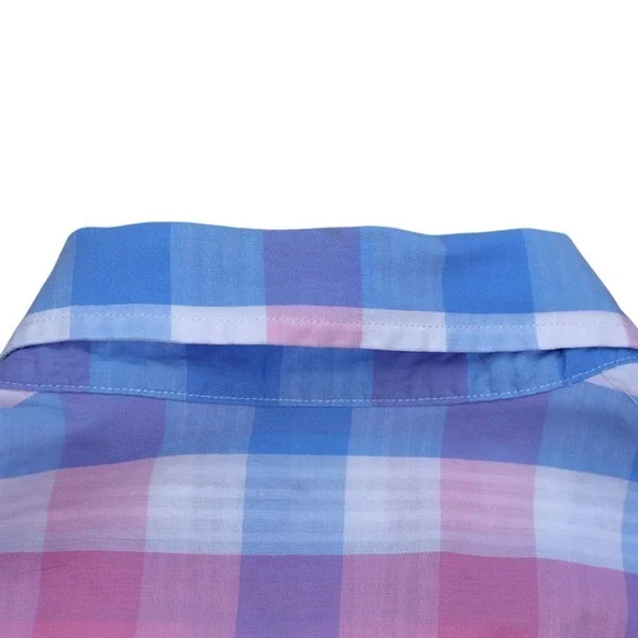 Vineyard Vines M Classic‎ Fit Murray Shirt Plaid Pink Blue Button Down - Picture 8 of 12